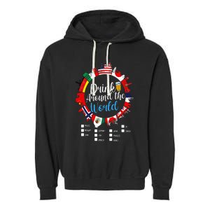 Adult Vacation Drinking Countries International National Garment-Dyed Fleece Hoodie