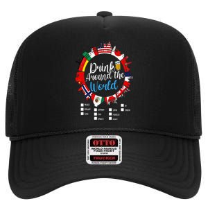 Adult Vacation Drinking Countries International National High Crown Mesh Back Trucker Hat