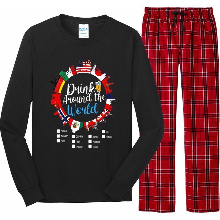 Adult Vacation Drinking Countries International National Long Sleeve Pajama Set