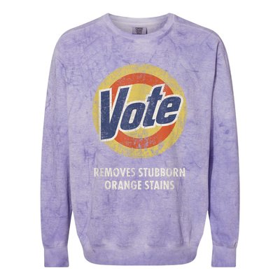 AntiTrump Vote Detergent Funny Vintage Colorblast Crewneck Sweatshirt