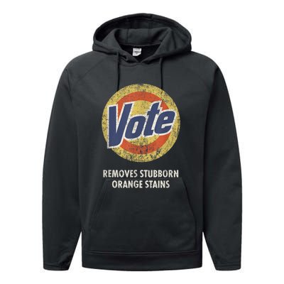 AntiTrump Vote Detergent Funny Vintage Performance Fleece Hoodie