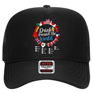 Adult Vacation Drinking Countries International National High Crown Mesh Back Trucker Hat