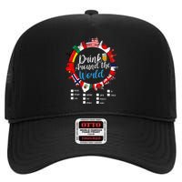 Adult Vacation Drinking Countries International National High Crown Mesh Back Trucker Hat