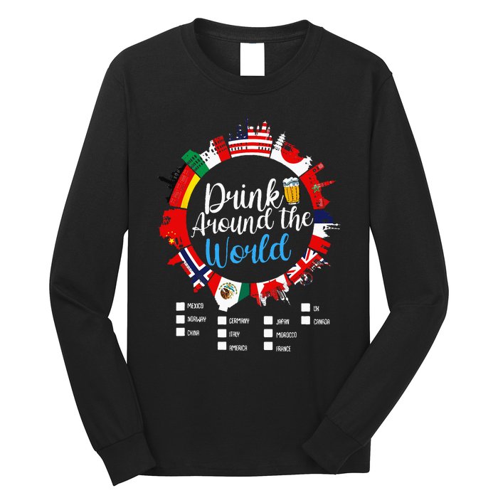 Adult Vacation Drinking Countries International National Long Sleeve Shirt