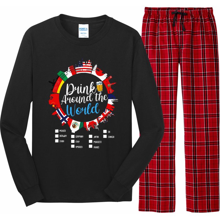 Adult Vacation Drinking Countries International National Long Sleeve Pajama Set