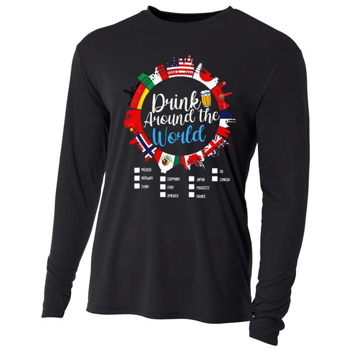 Adult Vacation Drinking Countries International National Cooling Performance Long Sleeve Crew