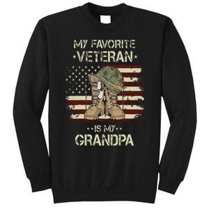 Army Veterans Day My Favorite Veteran Is My Grandpa Tall Sweatshirt