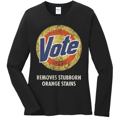 AntiTrump Vote Detergent Funny Vintage Ladies Long Sleeve Shirt