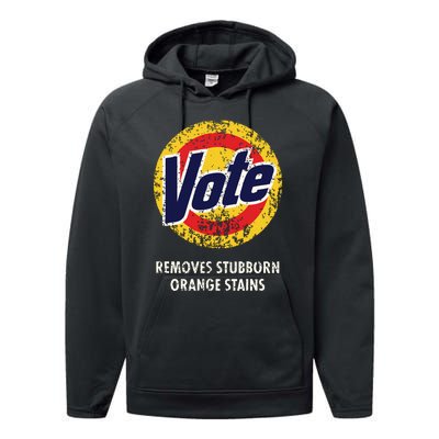 Antitrump Vote Detergent Funny Vintage Performance Fleece Hoodie