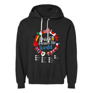 Adult Vacation Drinking Countries International National Garment-Dyed Fleece Hoodie