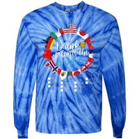 Adult Vacation Drinking Countries International National Tie-Dye Long Sleeve Shirt