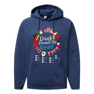 Adult Vacation Drinking Countries International National Performance Fleece Hoodie