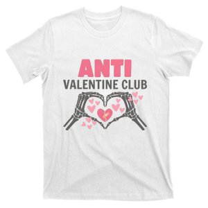 Anti Valentines Day Funny Skeleton Heart Anti Valentine Club T-Shirt