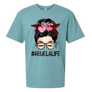 Abuela Valentines Day Women Cute Messy Bun Appreciation Sueded Cloud Jersey T-Shirt