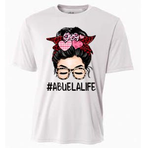 Abuela Valentines Day Women Cute Messy Bun Appreciation Cooling Performance Crew T-Shirt