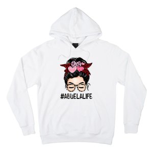 Abuela Valentines Day Women Cute Messy Bun Appreciation Hoodie