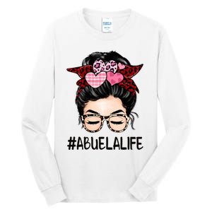 Abuela Valentines Day Women Cute Messy Bun Appreciation Tall Long Sleeve T-Shirt