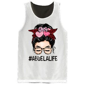 Abuela Valentines Day Women Cute Messy Bun Appreciation Mesh Reversible Basketball Jersey Tank