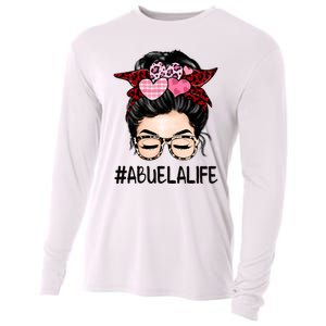 Abuela Valentines Day Women Cute Messy Bun Appreciation Cooling Performance Long Sleeve Crew