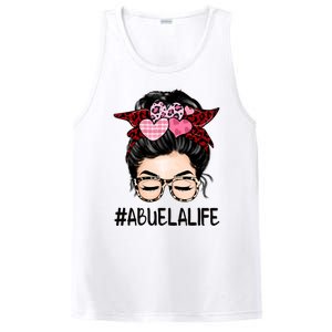 Abuela Valentines Day Women Cute Messy Bun Appreciation PosiCharge Competitor Tank