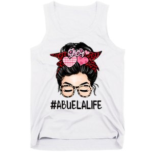 Abuela Valentines Day Women Cute Messy Bun Appreciation Tank Top