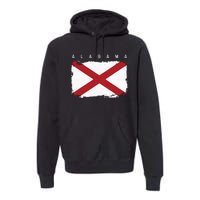 Alabama Vintage Distressed Home State Flag Design Premium Hoodie