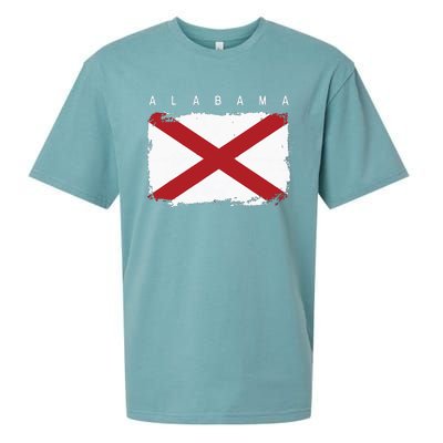 Alabama Vintage Distressed Home State Flag Design Sueded Cloud Jersey T-Shirt