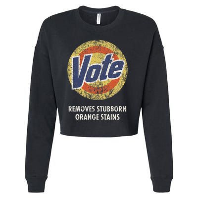 Antitrump Vote Detergent Funny Vintage Cropped Pullover Crew