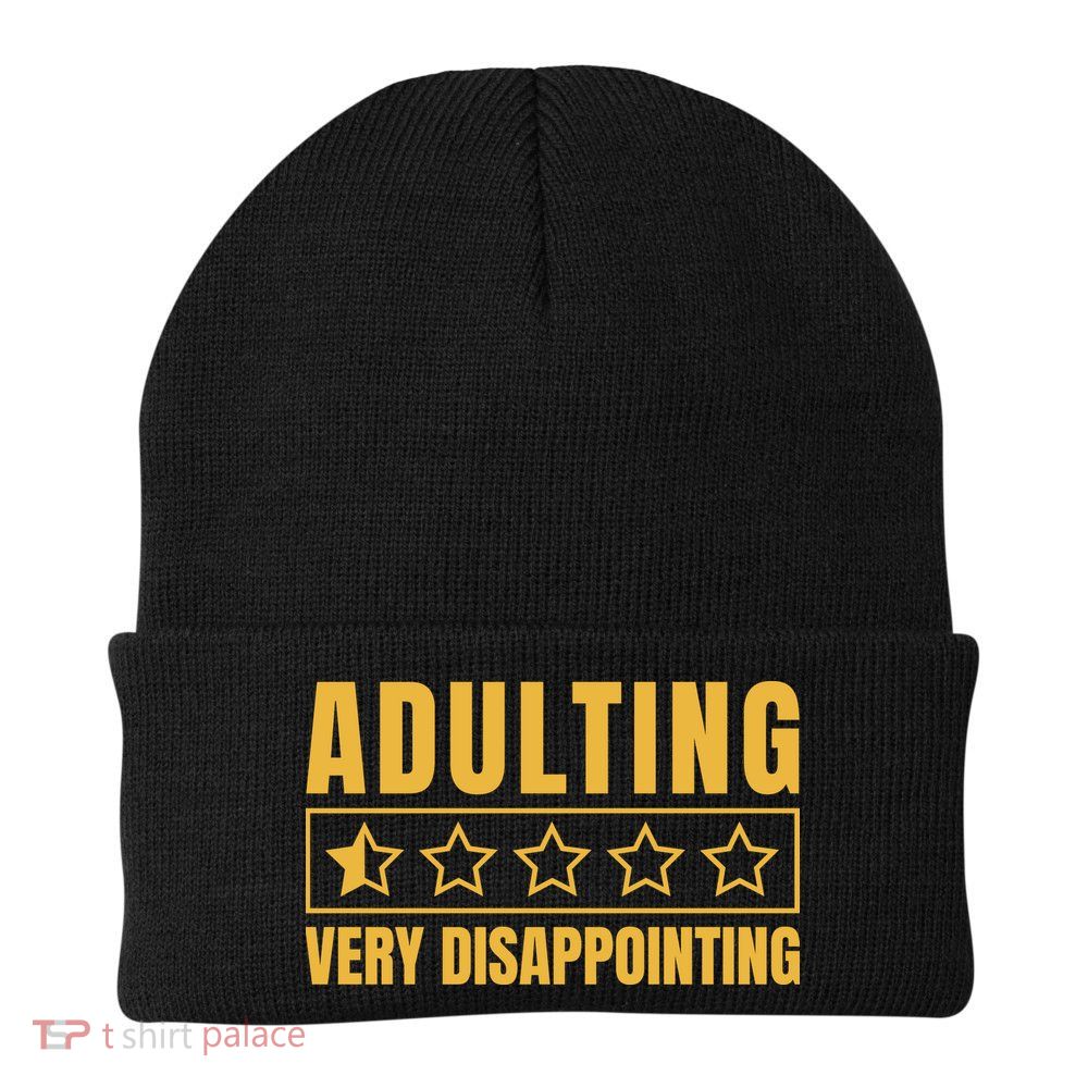 Adulting Very Disappointing Funny Knit Cap Winter Beanie