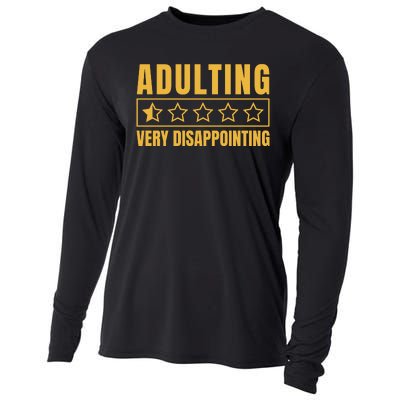 Adulting Very Disappointing Funny Cooling Performance Long Sleeve Crew