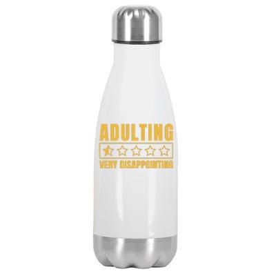 Adulting Very Disappointing Funny Stainless Steel Insulated Water Bottle