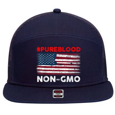 American Vintage Flag Pure Blood Non Gmo 7 Panel Mesh Trucker Snapback Hat