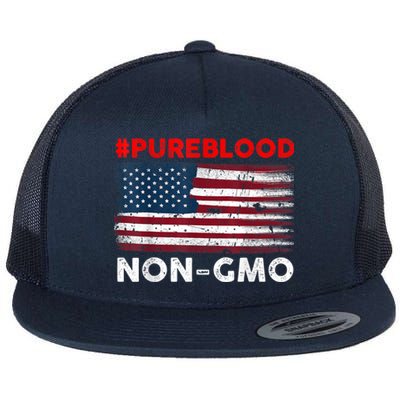 American Vintage Flag Pure Blood Non Gmo Flat Bill Trucker Hat