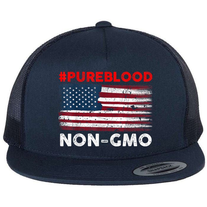 American Vintage Flag Pure Blood Non Gmo Flat Bill Trucker Hat