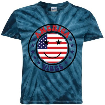 America Vibes Fourth Of July Kids Tie-Dye T-Shirt