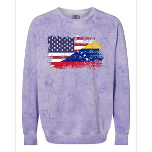 American Venezuela Flag Funny Gift Colorblast Crewneck Sweatshirt