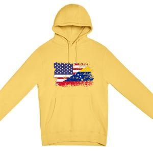 American Venezuela Flag Funny Gift Premium Pullover Hoodie