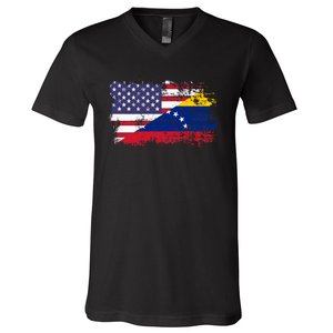 American Venezuela Flag Funny Gift V-Neck T-Shirt