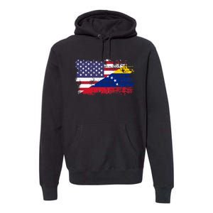 American Venezuela Flag Funny Gift Premium Hoodie