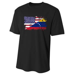 American Venezuela Flag Funny Gift Performance Sprint T-Shirt