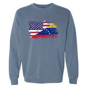 American Venezuela Flag Funny Gift Garment-Dyed Sweatshirt