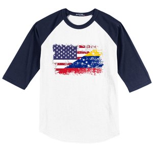 American Venezuela Flag Funny Gift Baseball Sleeve Shirt