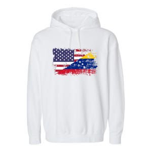 American Venezuela Flag Funny Gift Garment-Dyed Fleece Hoodie