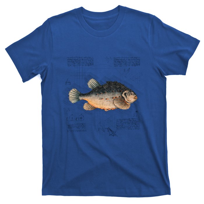 Aesthetic Vintage Fish Illustration For Unique Fishing Dad Gift T-Shirt