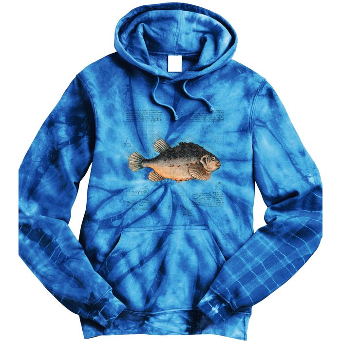 Aesthetic Vintage Fish Illustration For Unique Fishing Dad Gift Tie Dye Hoodie