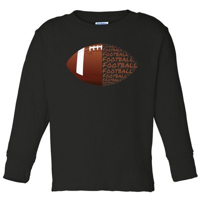 Awesome Vintage Football Quarterback Offensive Player Toddler Long Sleeve Shirt