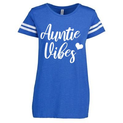 Auntie Vibes Funny Saying For New Aunt From Nephew Meaningful Gift Enza Ladies Jersey Football T-Shirt