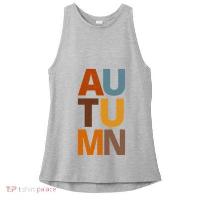 Autumn Vintage Fall Ladies PosiCharge Tri-Blend Wicking Tank