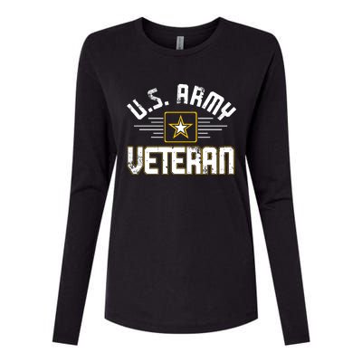 Army Veteran Flag Womens Cotton Relaxed Long Sleeve T-Shirt