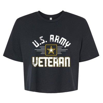 Army Veteran Flag Bella+Canvas Jersey Crop Tee